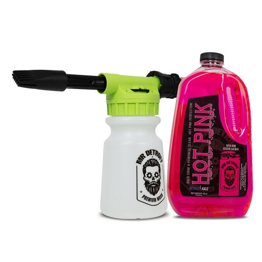 Car Wash Foam Blaster and Hot Pink Car Wash Soap 64oz Container Ultra - Snow Foam