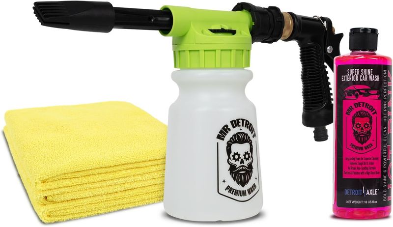 Car Wash Kit w/Blaster, 16oz Car Soap, Microfiber Towels (Pack of 3)