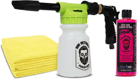 Car Wash Kit w/Blaster, 16oz Car Soap, Microfiber Towels (Pack of 3)