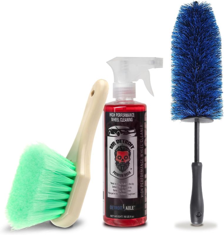16oz Wheel Cleaner, Wheel Body Brush and Wheel Barrel Brush