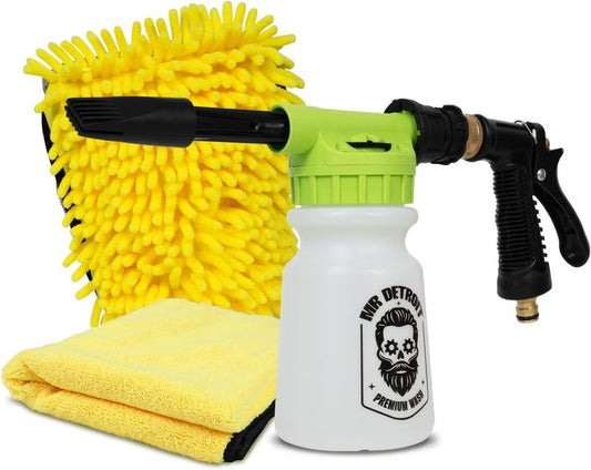 Car Wash Kit w/Foam Blaster, Wash Mitt, Microfiber Drying Towel