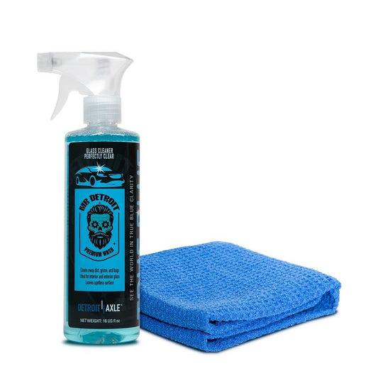 16oz Glass Cleaner Spray and 16"x24" Waffle Weave Glass Microfiber Towel
