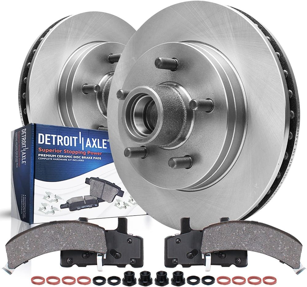 1995-1999 Chevy GMC C1500 4pc Front Disc Rotors and Ceramic Pads Full Kit