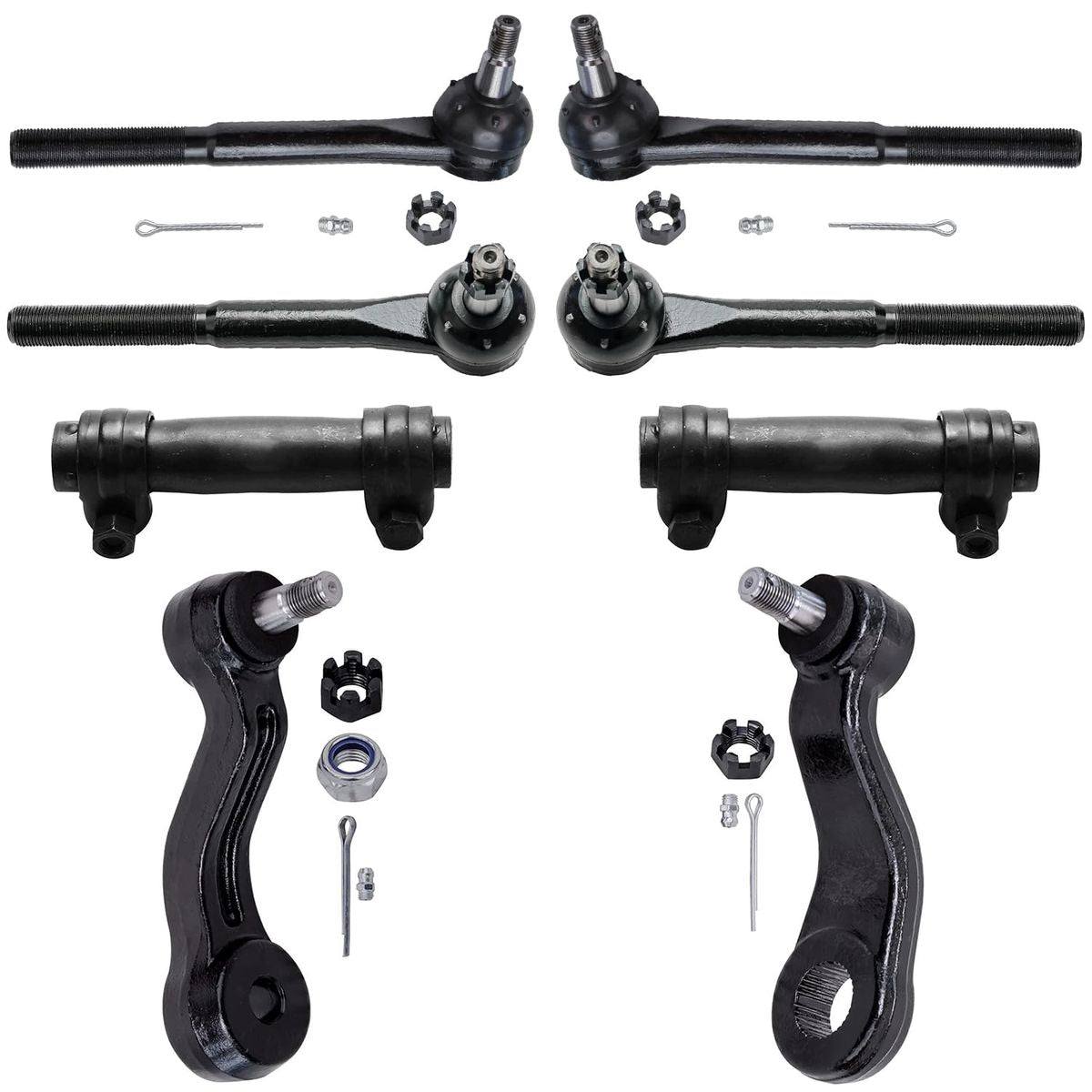 8pc Front Tie Rods Adjusting Sleeves Pitman Arm Kit 2WD 80427-8D