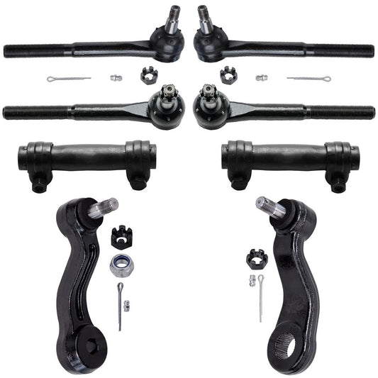 8pc Front Tie Rods Adjusting Sleeves Pitman Arm Kit 2WD 80427-8D