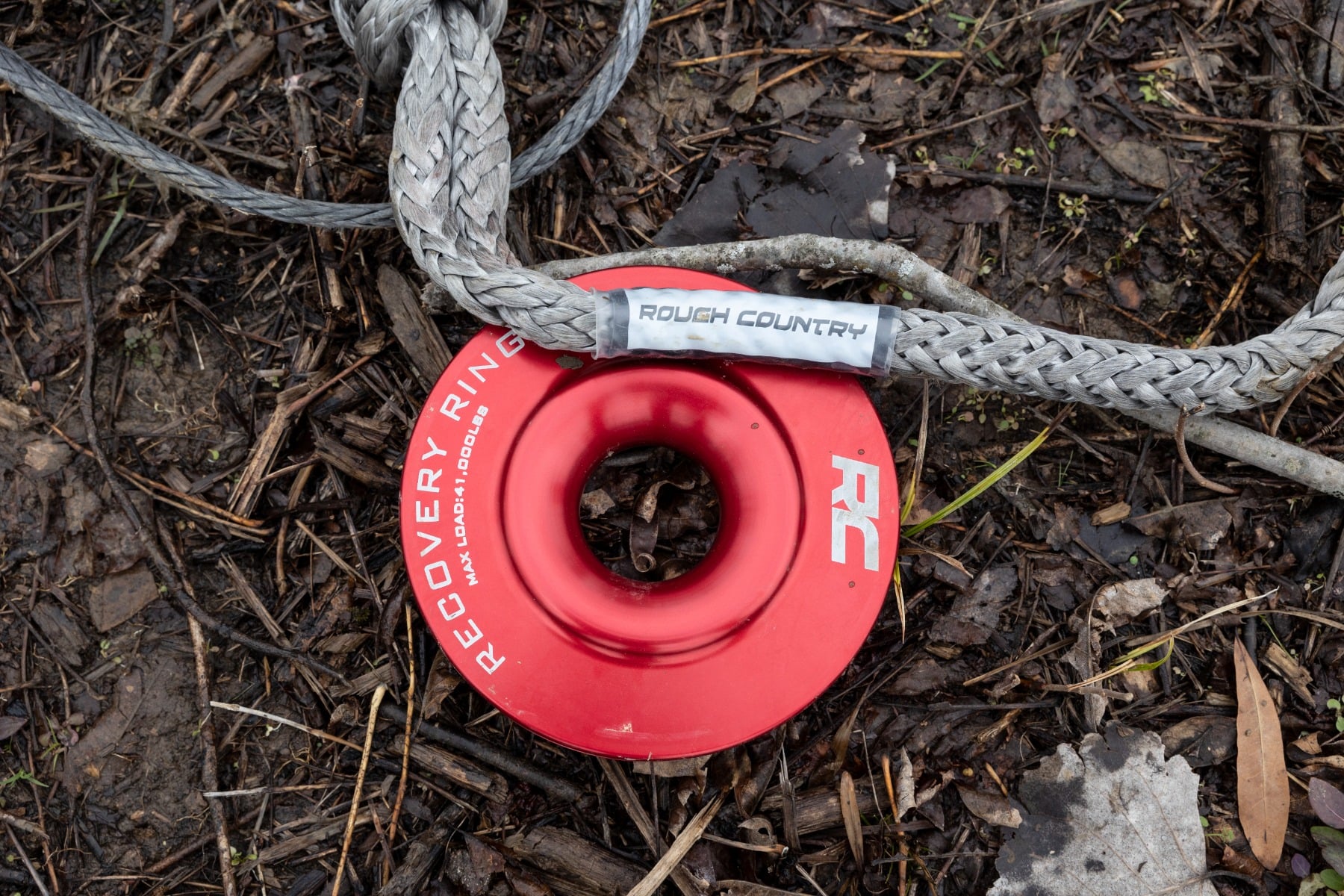 Rough Country winch recovery ring in use