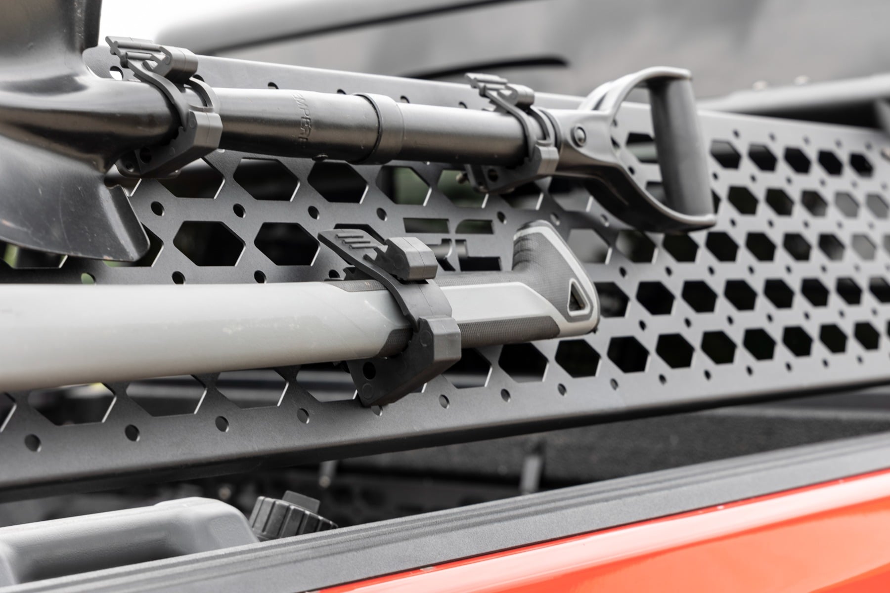 Rough Country Molle panel clamp kit installed