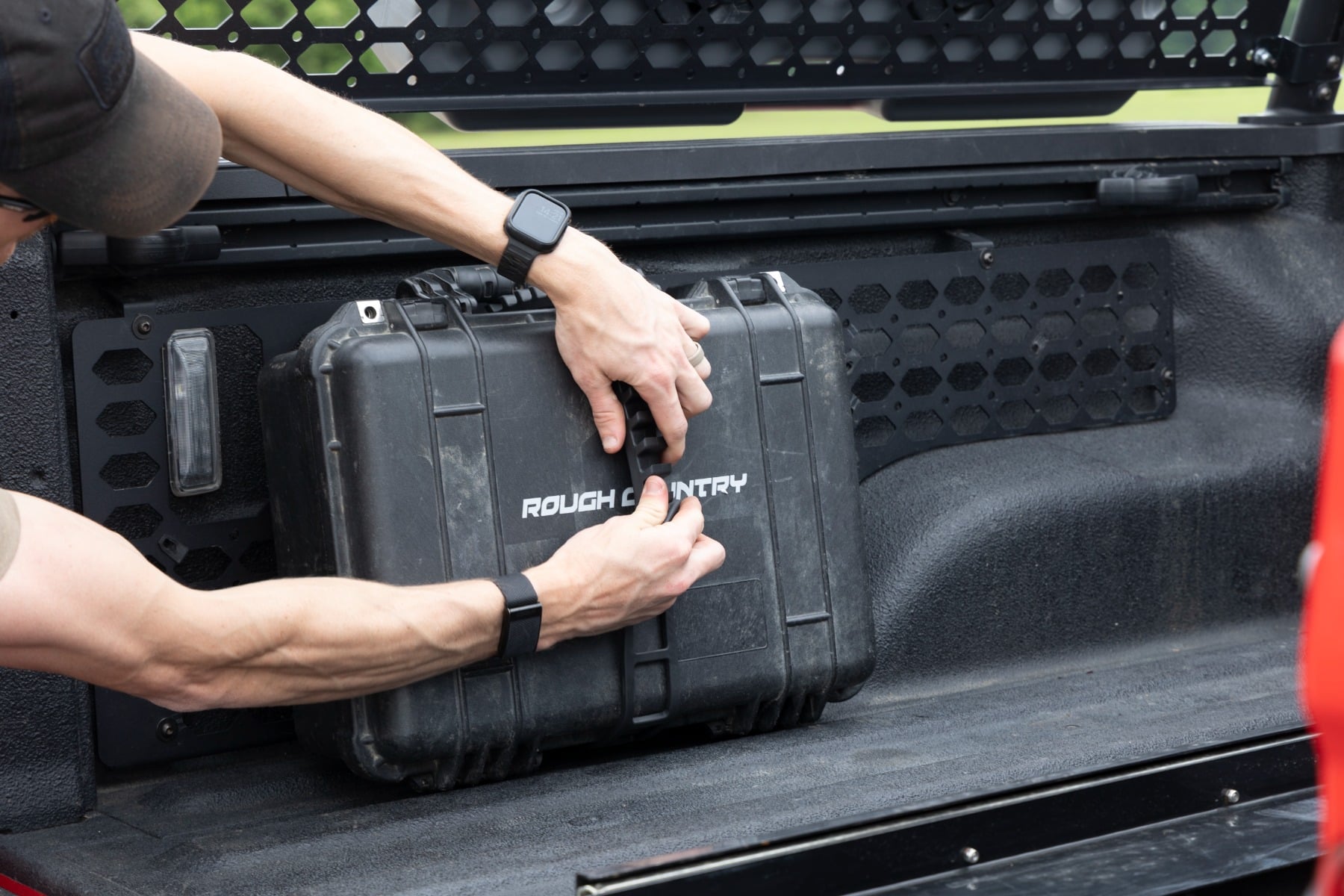 Rough Country Molle panel clamp kit installed