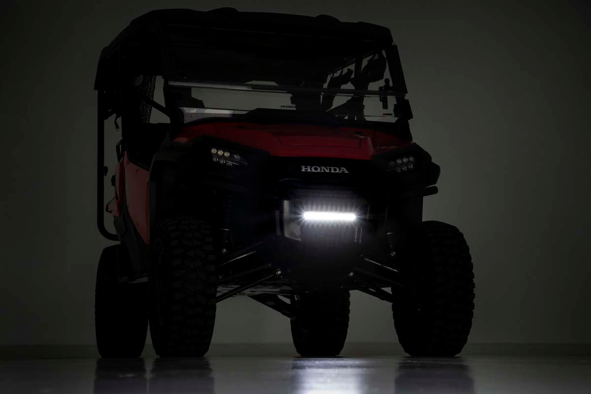 Rough Country 10 Inch Slimline LED Light Bar - lit up at night