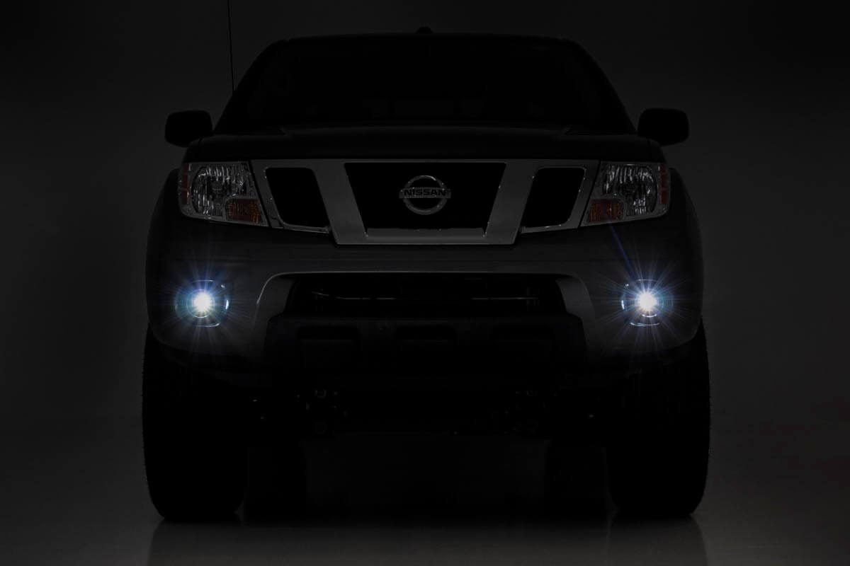 Rough Country 2 Inch SAE Fog Light Pods - lit up