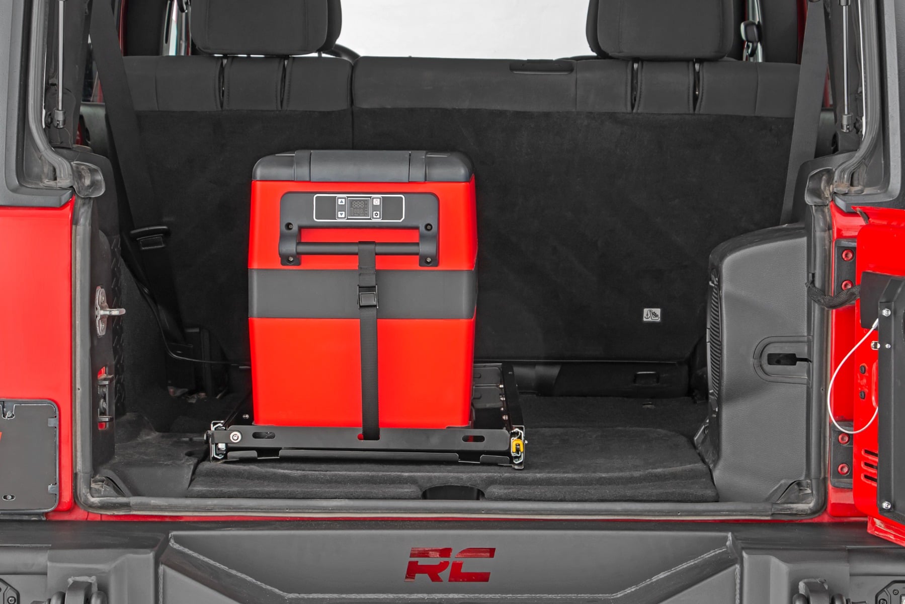 Rough Country cooler sliding tray installed