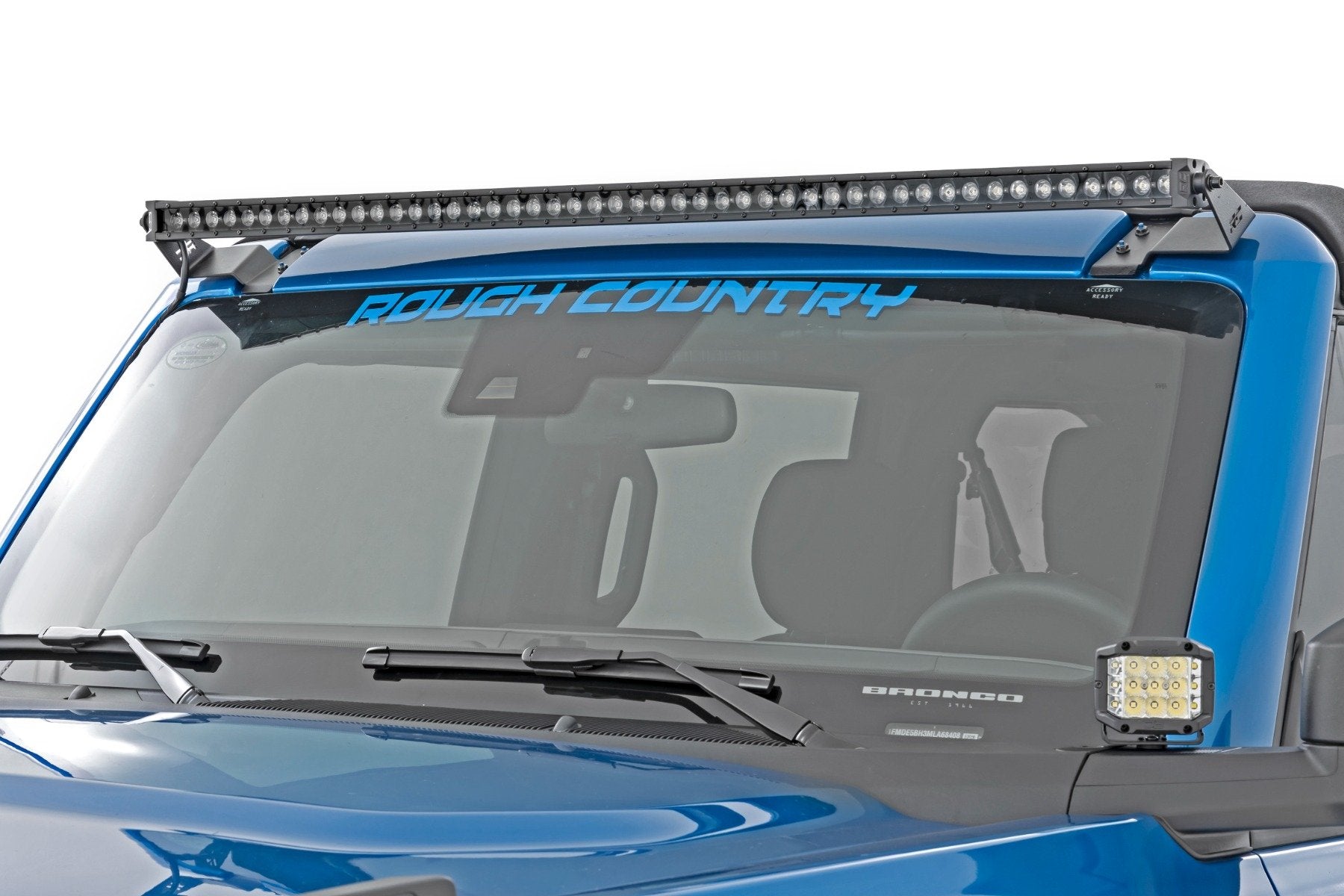 Rough Country 50 Inch Single Row LED Light Bar - installed on truck