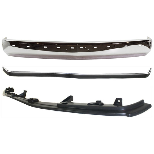 Chevy GMC C/K 1988-1998 chrome front bumper filler trim kit - view 1