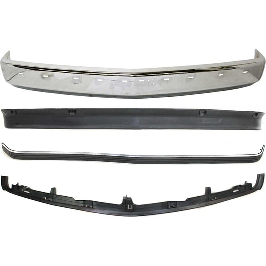 Chevy GMC C/K 1988-1998 chrome front bumper filler trim valance kit - view 1