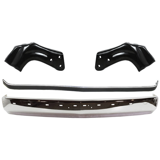 Chevy GMC C/K 1988-1998 chrome front bumper bracket trim kit 4pc - view 1