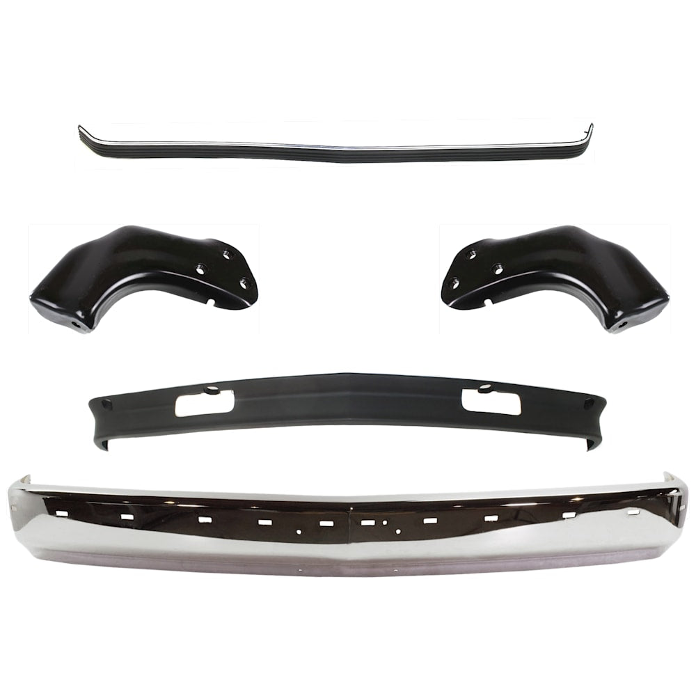 Chevy GMC C/K 1988-1998 chrome front bumper bracket trim valance kit - view 1