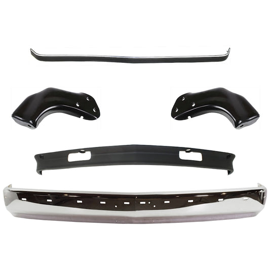 Chevy GMC C/K 1988-1998 chrome front bumper bracket trim valance kit - view 1