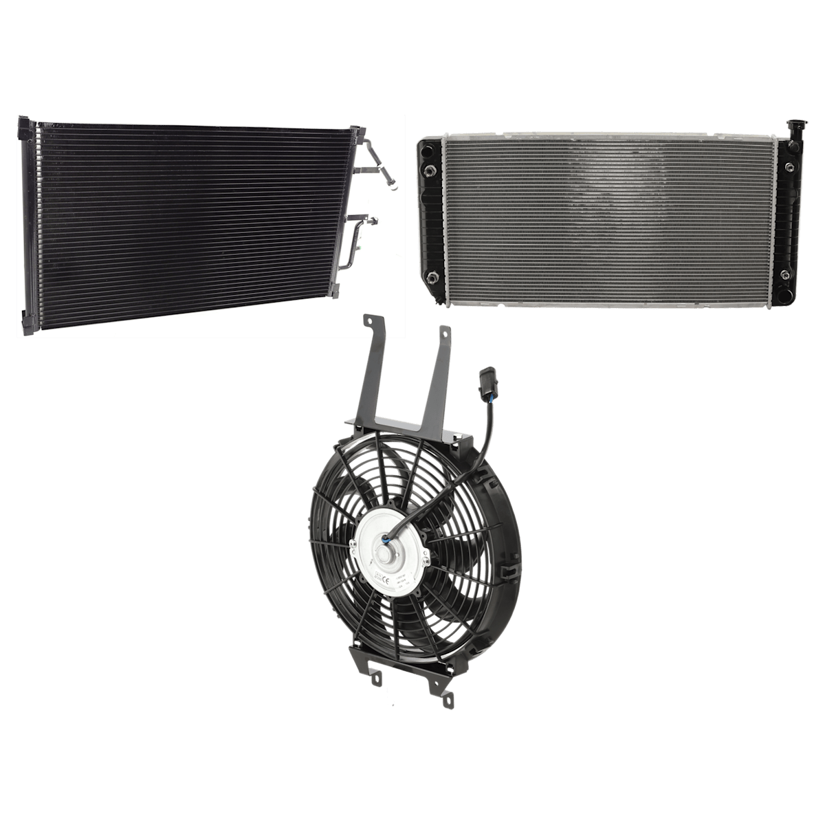 A/C Condenser Radiator Cooling Fan Kit 3pc 5.0L 5.7L