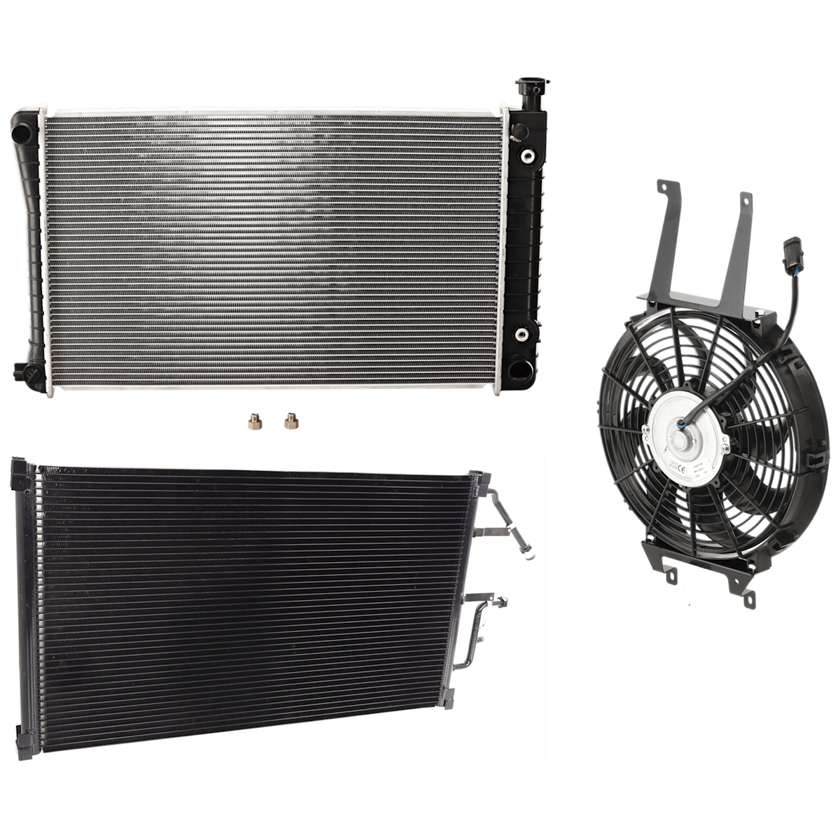 A/C Condenser Radiator Cooling Fan Kit 3pc 4.3L 5.0L 5.7L