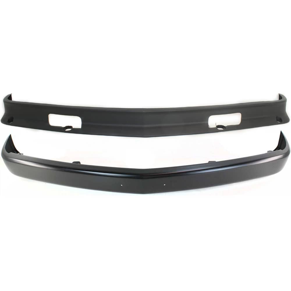 1988-2000 Chevy/GMC C/K Full Size Pickup Front Bumper Face Bar 2-Pc Kit - Painted Black w/ Valance (Alt Fit)