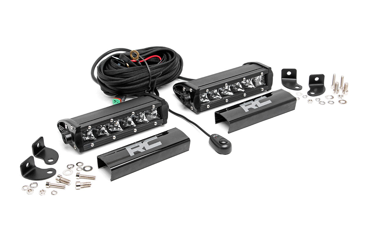 Rough Country 6 inch Chrome Series LED light bar pair