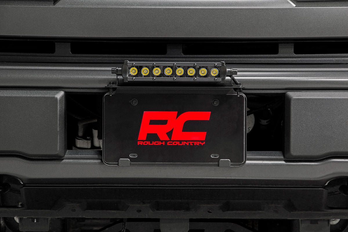 Rough Country 8 inch LED license plate light kit installed