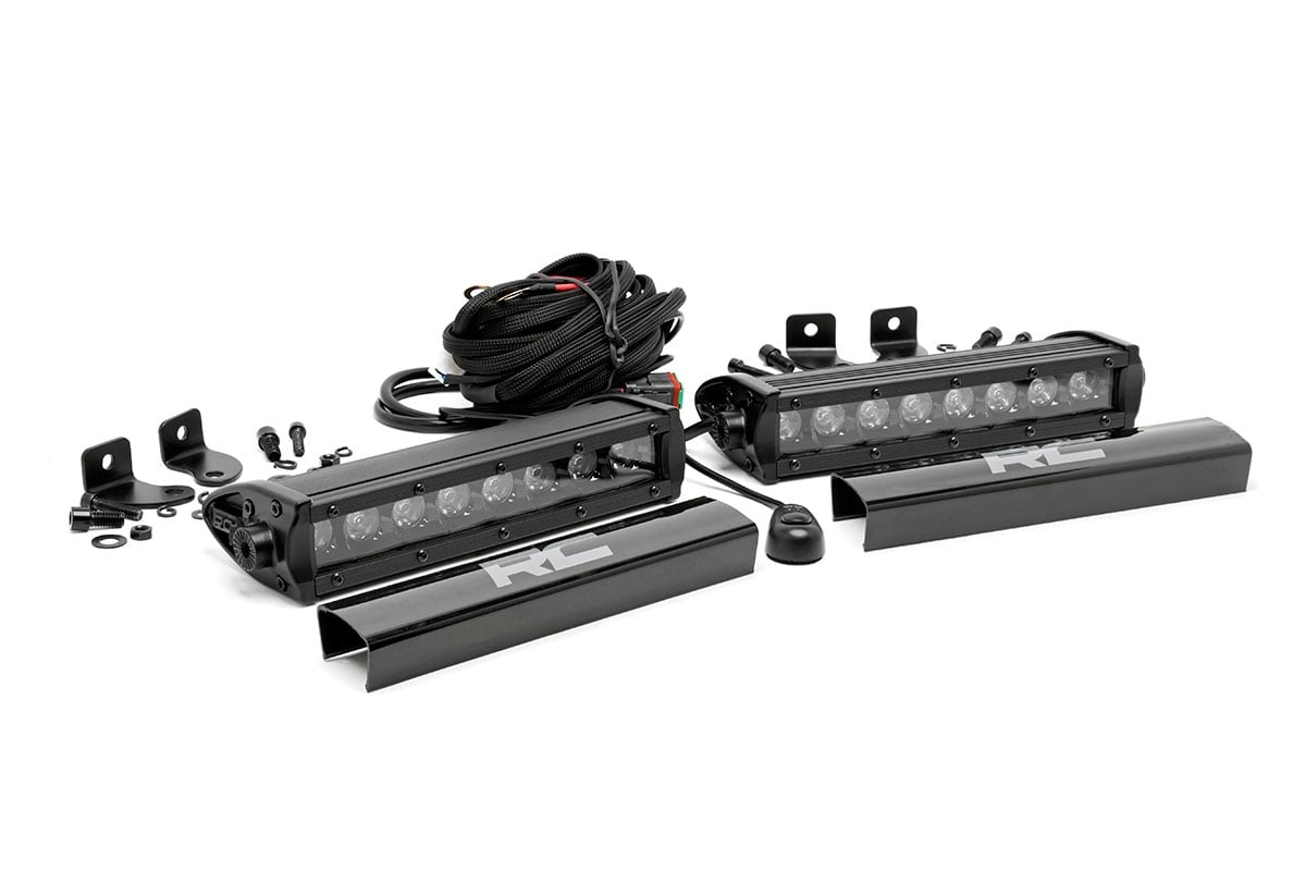 Rough Country 8 inch Black Series LED light bar pair