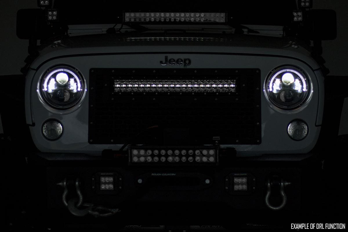 Rough Country 12 Inch LED Light Bar - white DRL lit at night