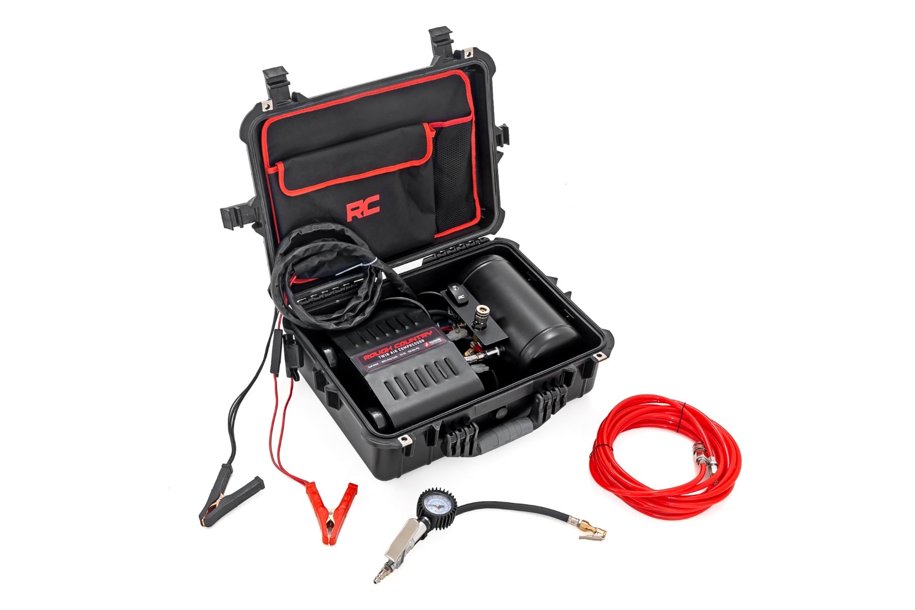 Rough Country portable twin motor air compressor with case