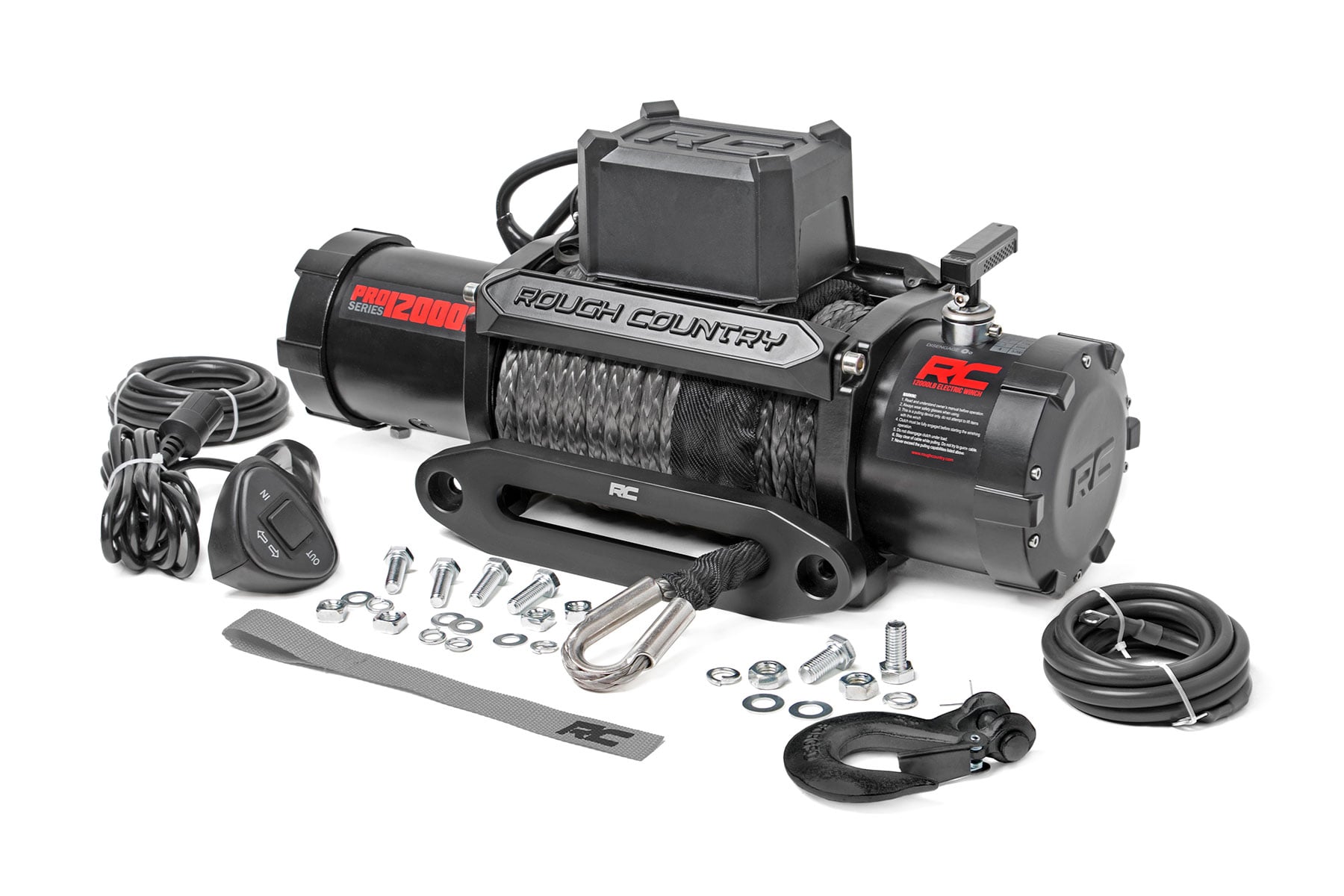 Rough Country 12000 lb Pro Series winch synthetic rope