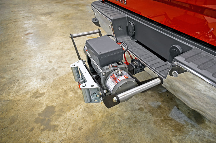 Rough Country receiver winch cradle installed