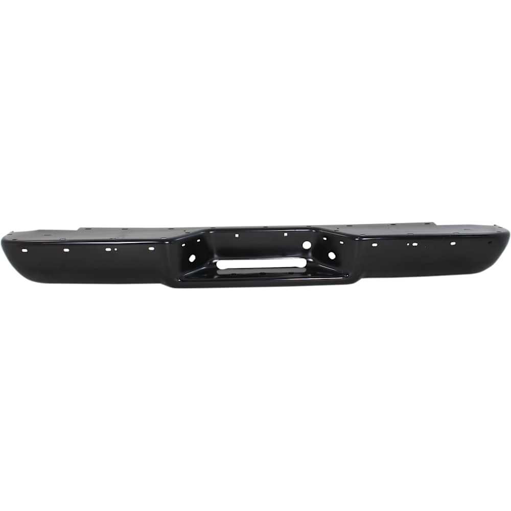 1988-1999 Chevy/GMC C/K Series Step Bumper Face Bar Only - Painted Black, Stepside w/ Impact Strip Holes