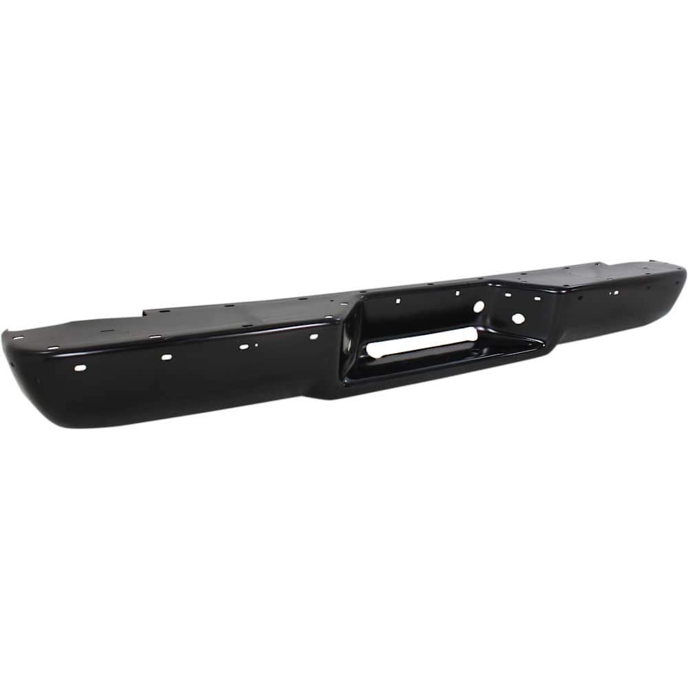 1988-1999 Chevy/GMC C/K Series Step Bumper Face Bar Only - Painted Black, Stepside w/ Impact Strip Holes