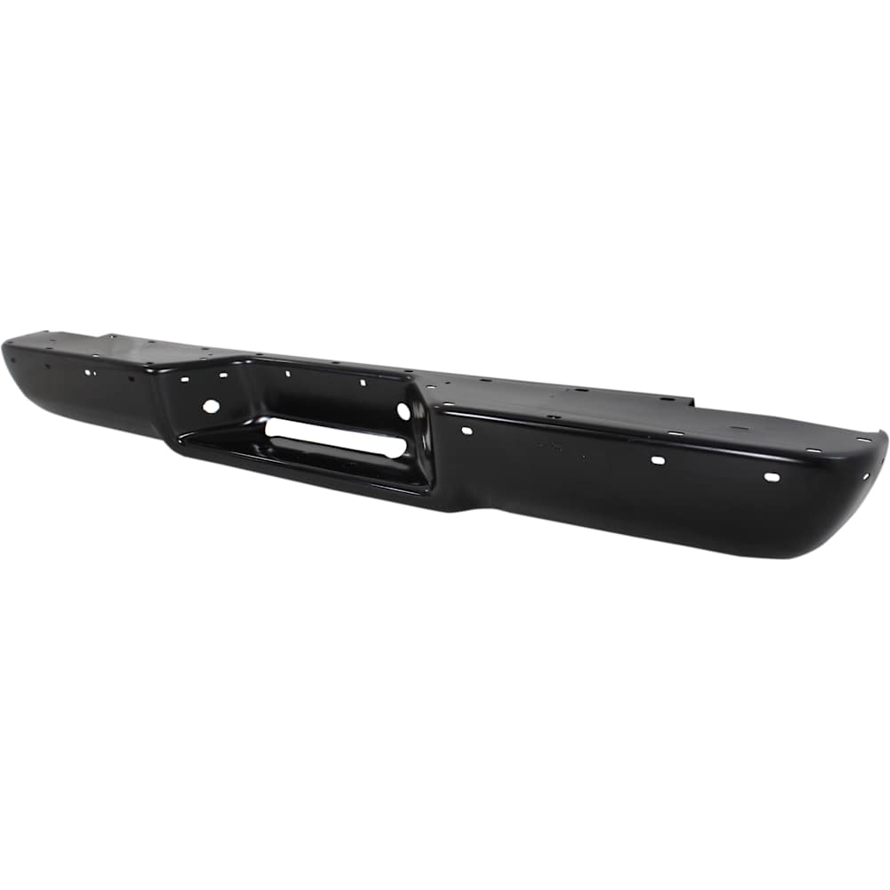 1988-1999 Chevy/GMC C/K Series Step Bumper Face Bar Only - Painted Black, Stepside w/ Impact Strip Holes