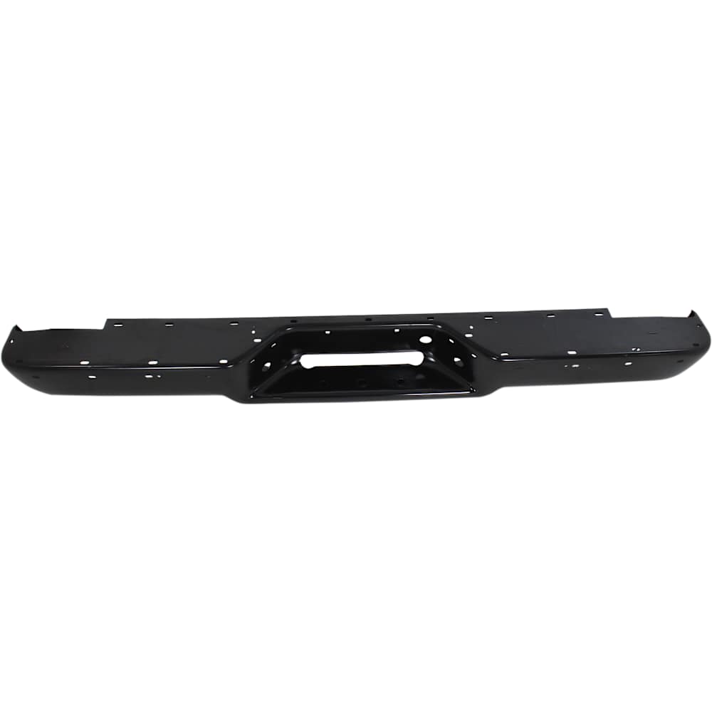 1988-1999 Chevy/GMC C/K Series Step Bumper Face Bar Only - Painted Black, Stepside w/ Impact Strip Holes