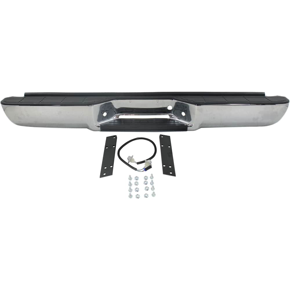 1988-2000 Chevy/GMC C/K Series Step Bumper - Face Bar & Pad, Chrome, Fleetside (No Impact Strip Holes)