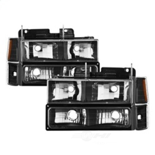 xTune Headlights with Corner & Parking Lights 8pc Set - Black - SKU 5072221