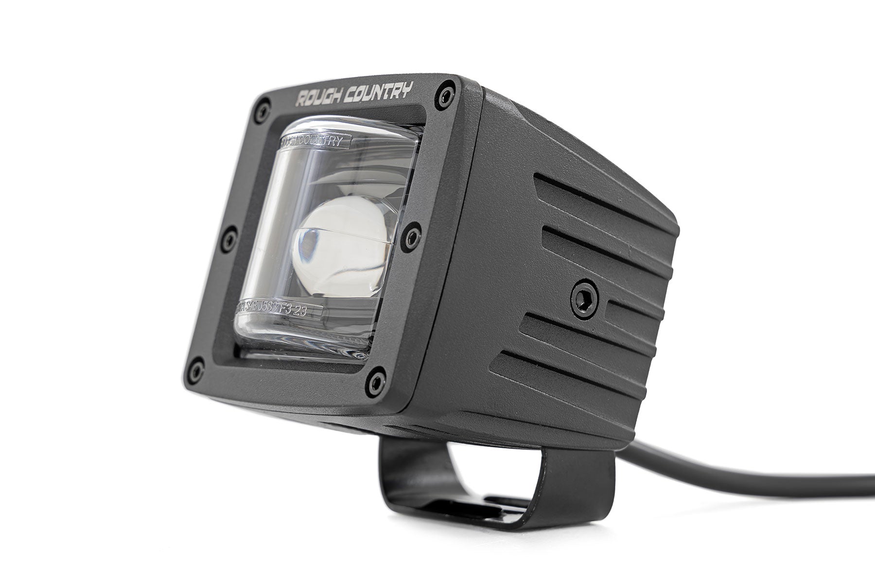Rough Country 2 Inch Yellow SAE Fog Light Pods - angle view
