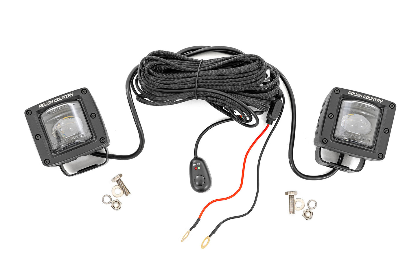 Rough Country 2 Inch Yellow SAE Fog Light Pods - main view
