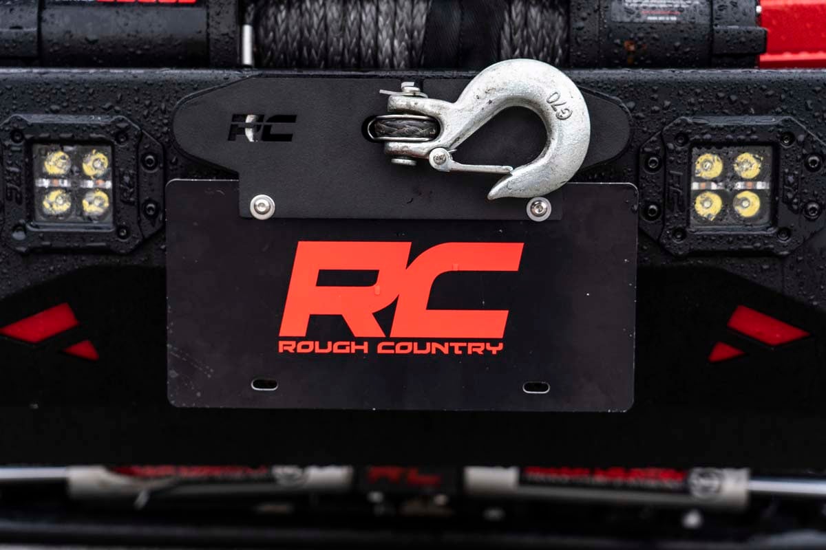 Rough Country quick release hawse fairlead license plate mount