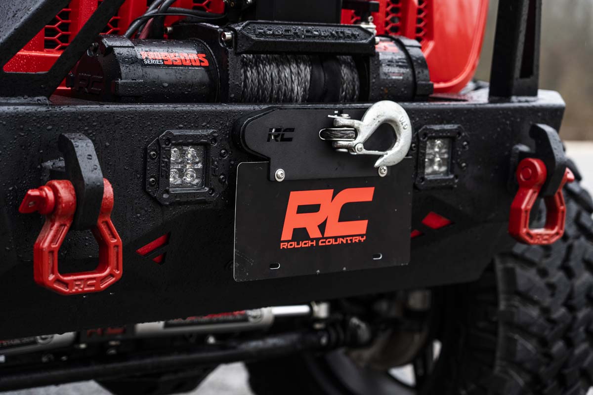 Rough Country quick release license plate mount installed