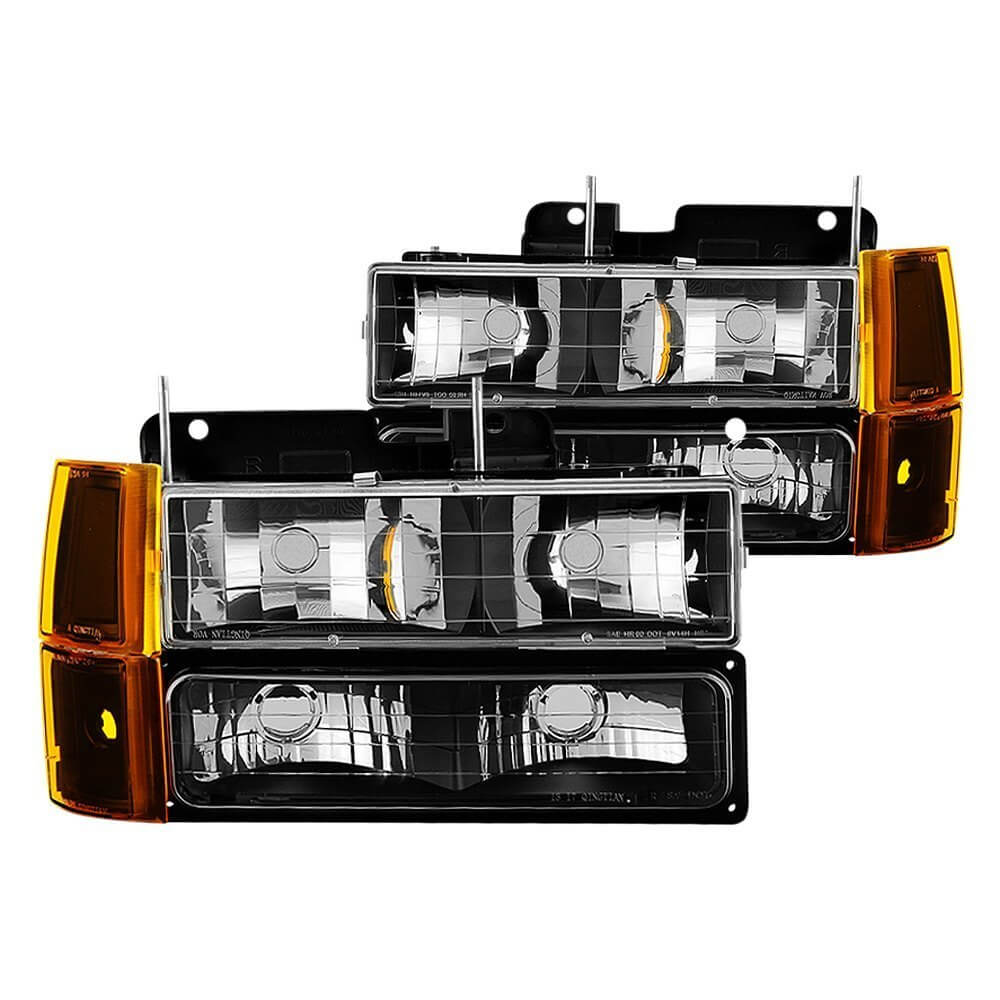 xTune Headlights with Corner & Parking Lights 8pc Set - Black - SKU 9034442
