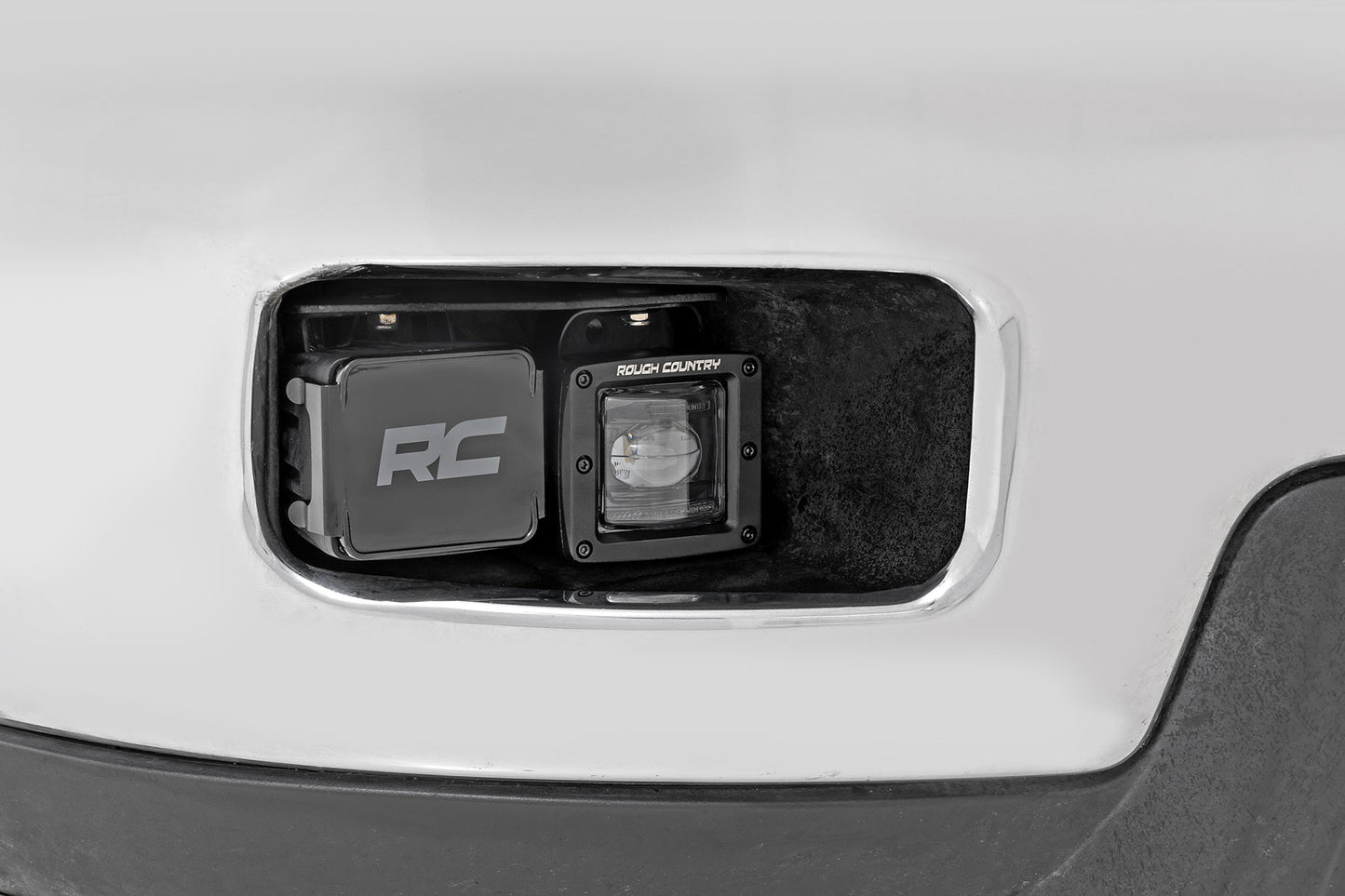 Rough Country 2 Inch Yellow SAE Fog Light Pods - installed on truck