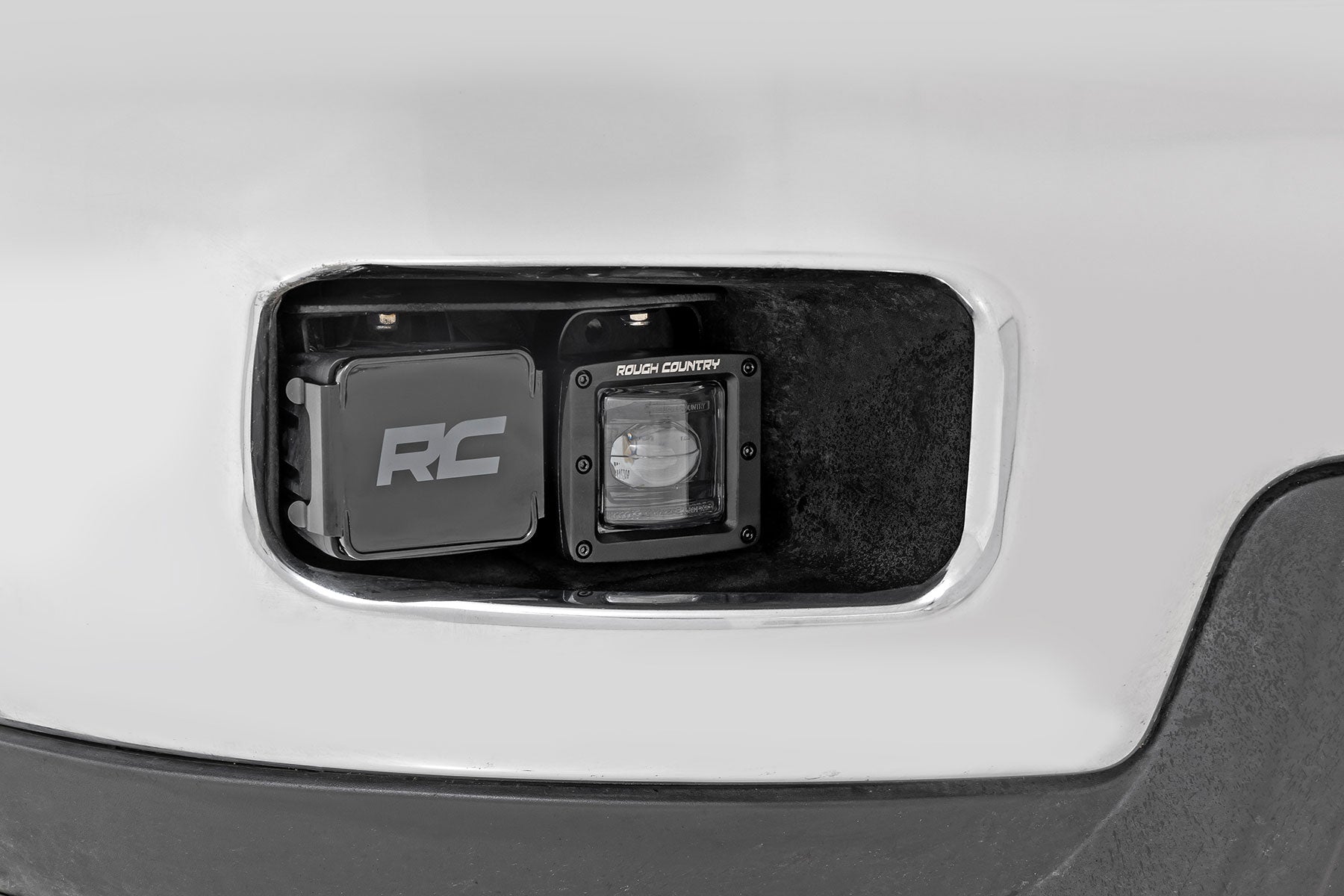 Rough Country 2 Inch Yellow SAE Fog Light Pods - installed on truck